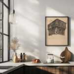 Studie van de bovenste verdieping van een hoekhuis 1827 1891 Johannes Bosboom 6 mockup