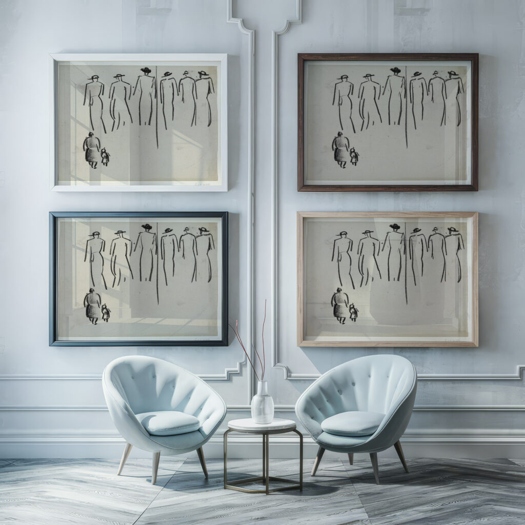 Studie van diverse figuren 1891 1941 Leo Gestel framed posters mockup