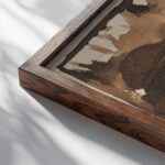 Studie zu Sonntagnachmittag in Laren 1882 Max Liebermann close up dark wood mockup