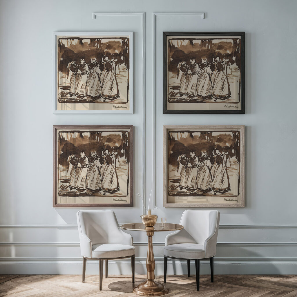 Studie zu Sonntagnachmittag in Laren 1882 Max Liebermann framed posters mockup