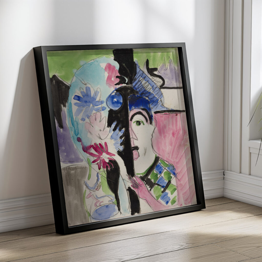Studie zu ‘Mullerkopf mit Blumen ca. 1927 Ernst Ludwig Kirchner 4 mockup