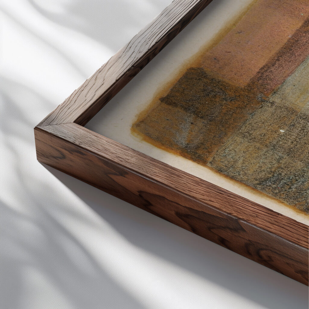 Studie zu ‘Vorbereitung Andacht im Essaal Otto Meyer Amden close up dark wood mockup