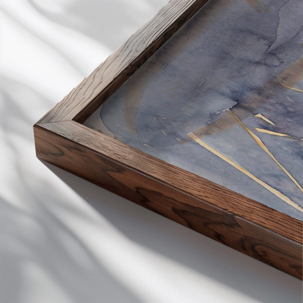 Studie zu ‘Vorbereitung Andacht im Esssaal Otto Meyer Amden close up dark wood mockup