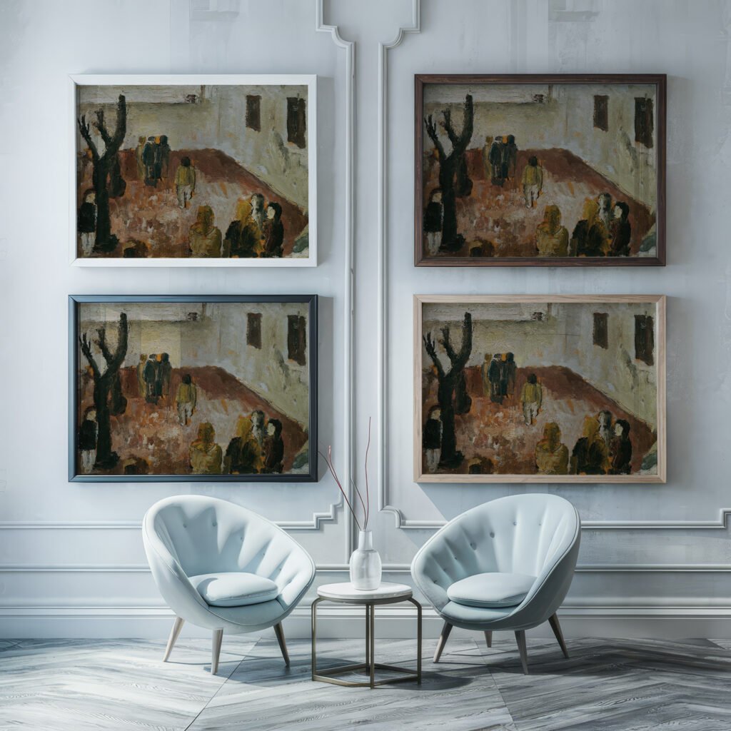 Studie zum ‘Schulhof 1926 Wilhelm Thony framed posters mockup