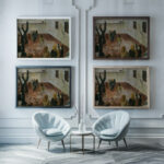 Studie zum ‘Schulhof 1926 Wilhelm Thony framed posters mockup