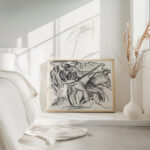 Studieblad met mannen aan het werk 1891 Leo Gestel 4 mockup