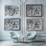 Studieblad met mannen aan het werk 1891 Leo Gestel framed posters mockup