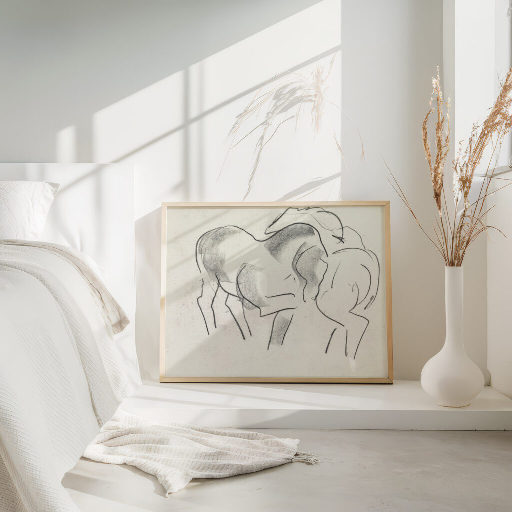 Studieblad met paarden 1891 Leo Gestel 4 mockup