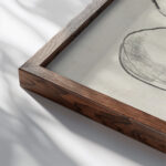 Studieblad met paarden 1891 Leo Gestel close up dark wood mockup