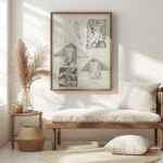 Studieblad onder andere met figuren en dierenkoppen 1906 Reijer Stolk 5 mockup