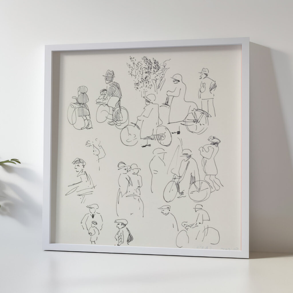 Studies van fietsers en wandelaars 1874 Carel Adolph Lion Cachet 5 mockup