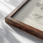 Studies van fietsers en wandelaars 1874 Carel Adolph Lion Cachet close up dark wood mockup