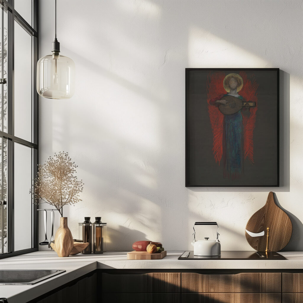 Study Angel with Musical Instrument Edwin Austin Abbey 6 mockup