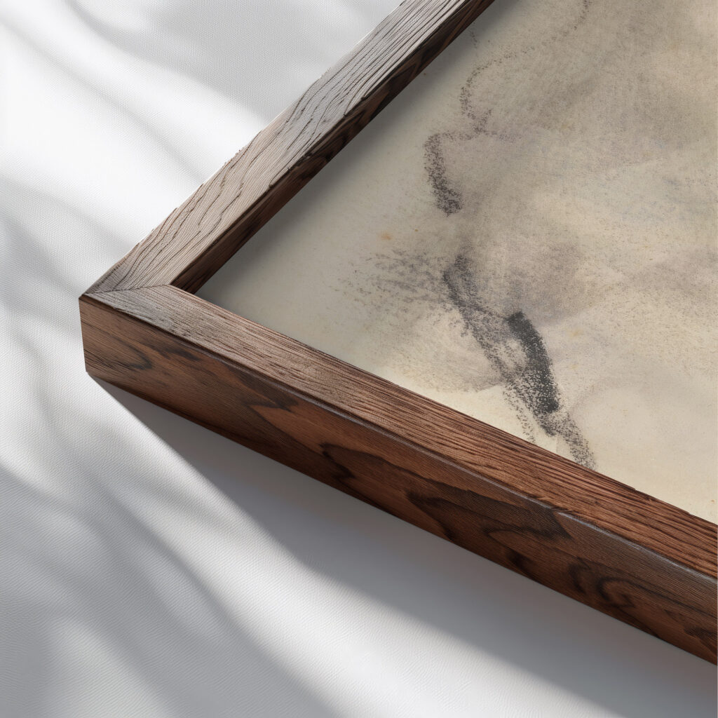 Study after Joshua Reynoldss Portrait of Cornet Nehemiah Winter 11th Dragoons Hercules Brabazon Brabazon close up dark wood mockup