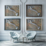 Study for Drapery of Pursuit of the Ideal 1891 Kenyon Cox framed posters mockup