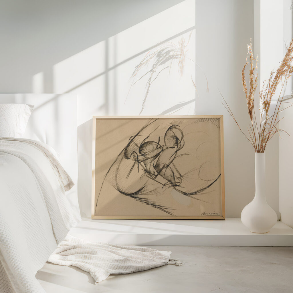 Study for Dynamic Force of a Cyclist II 1913 Umberto Boccioni 4 mockup