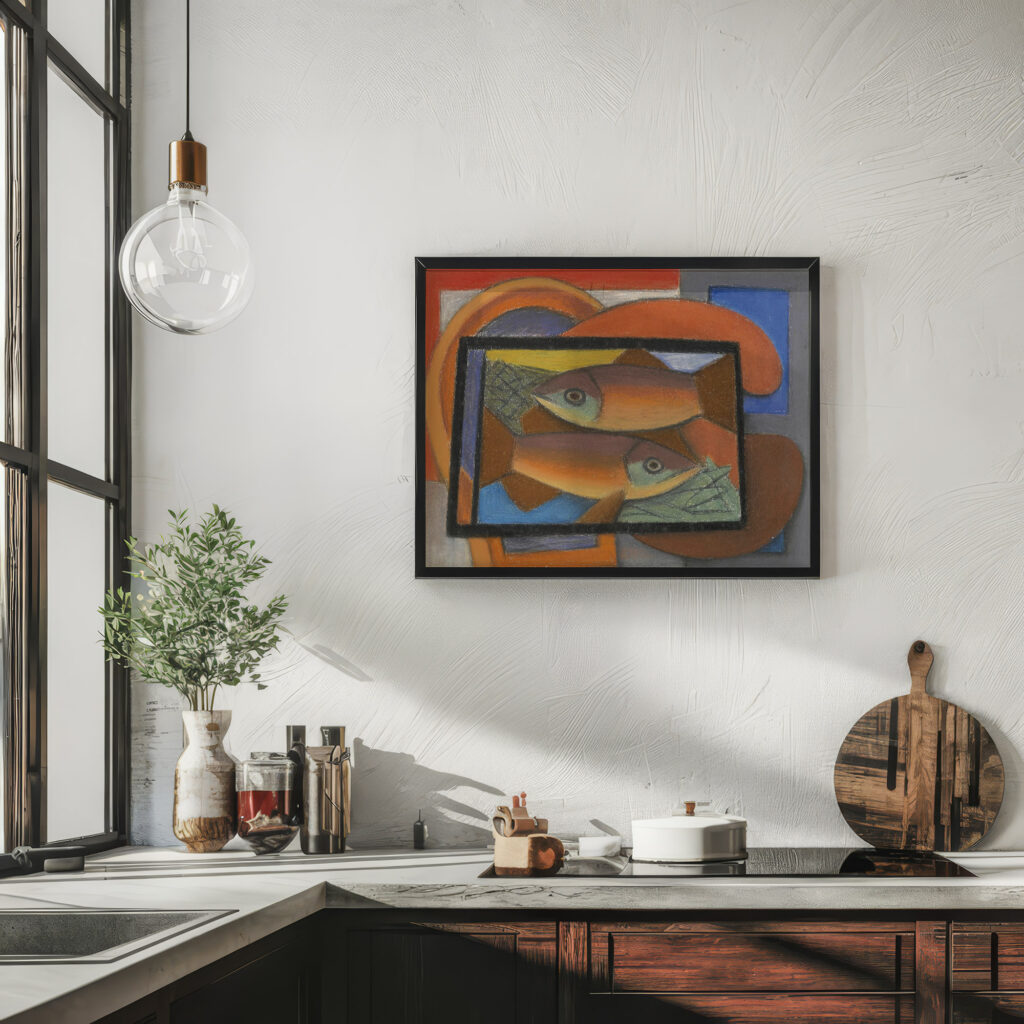 Study for Fish in Glass Case Mark Gertler 6 mockup