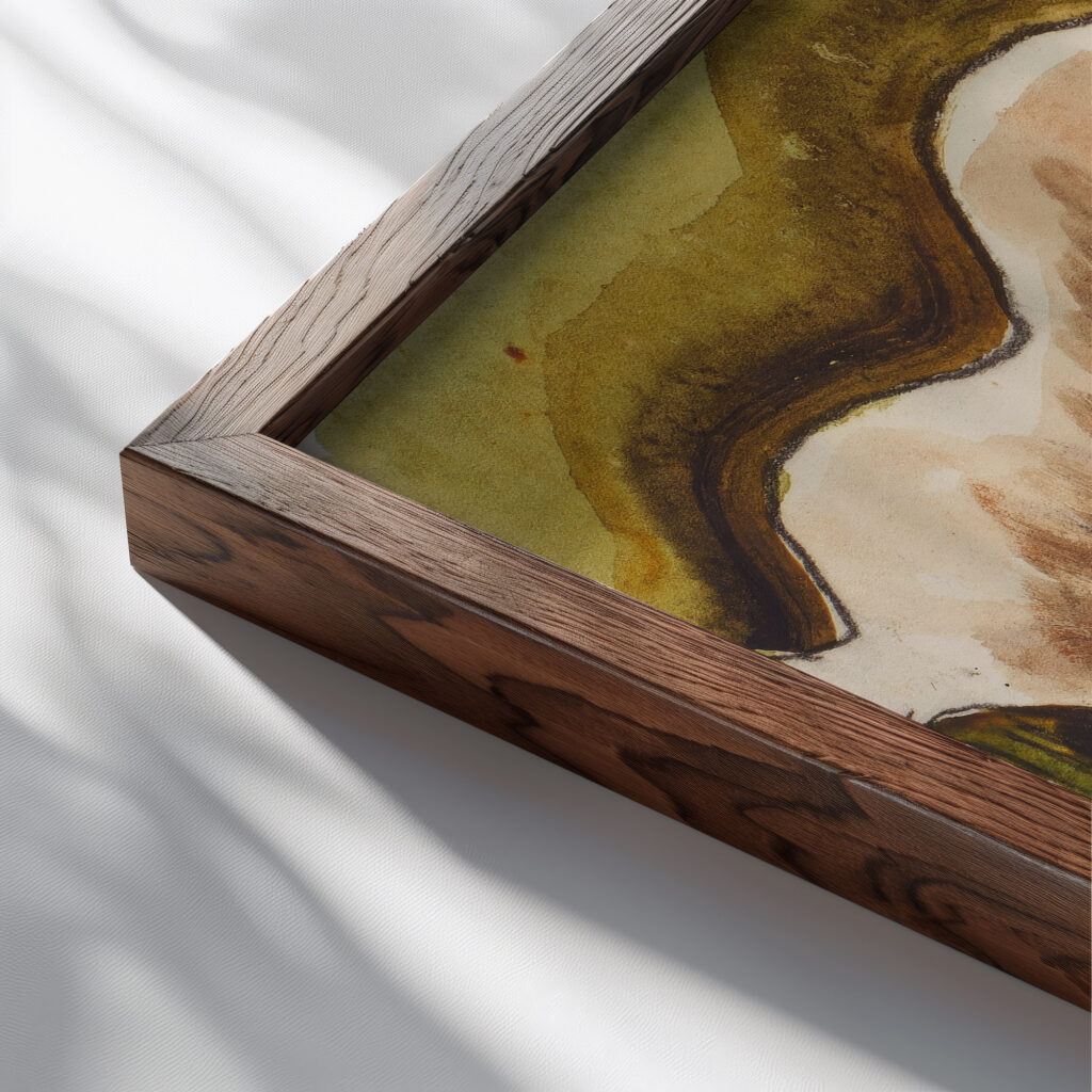 Study for Goat circa 1934 Arthur Dove close up dark wood mockup