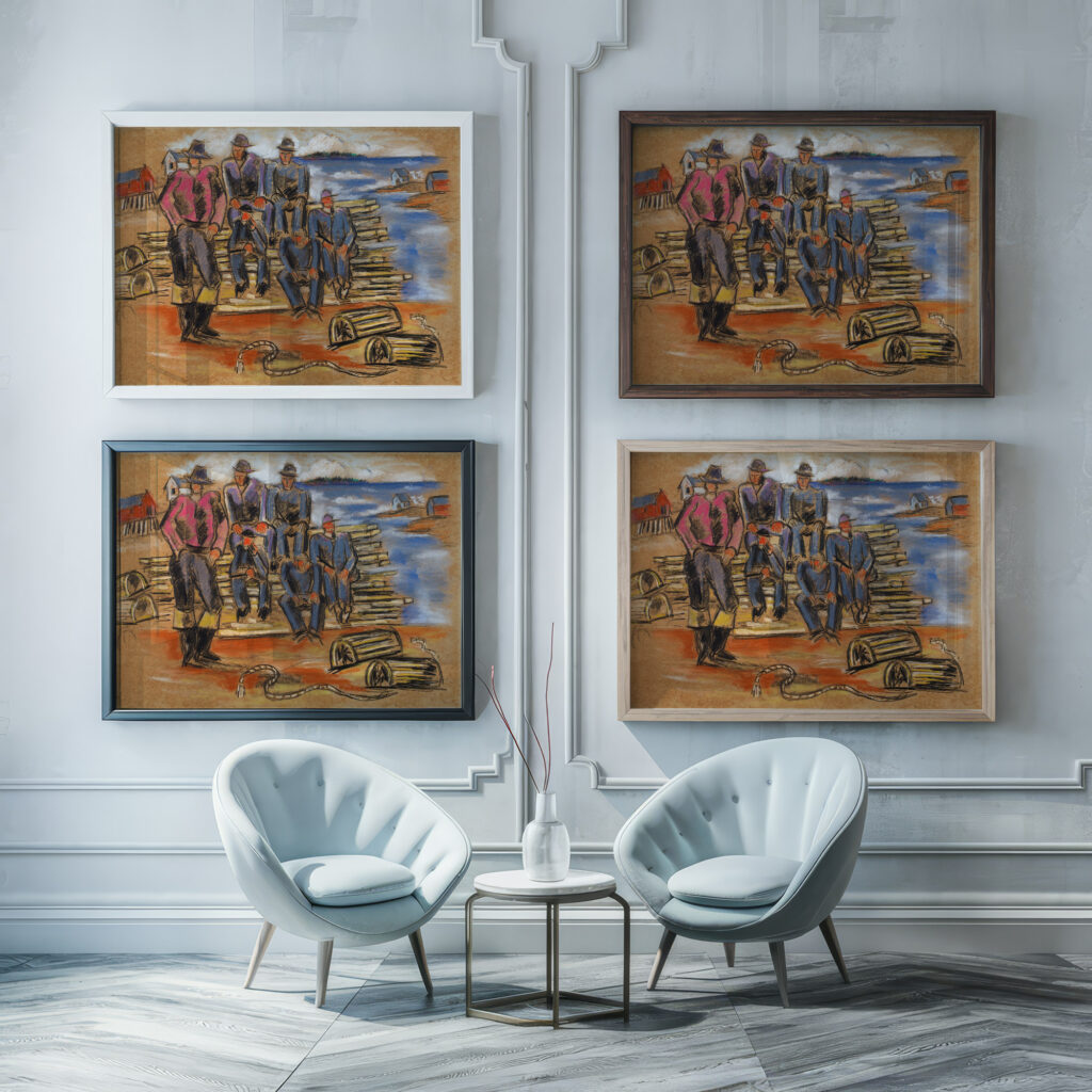 Study for Lobster Fishermen 1940 Marsden Hartley framed posters mockup