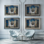 Study for New York Interpreted 1920–22 Joseph Stella framed posters mockup