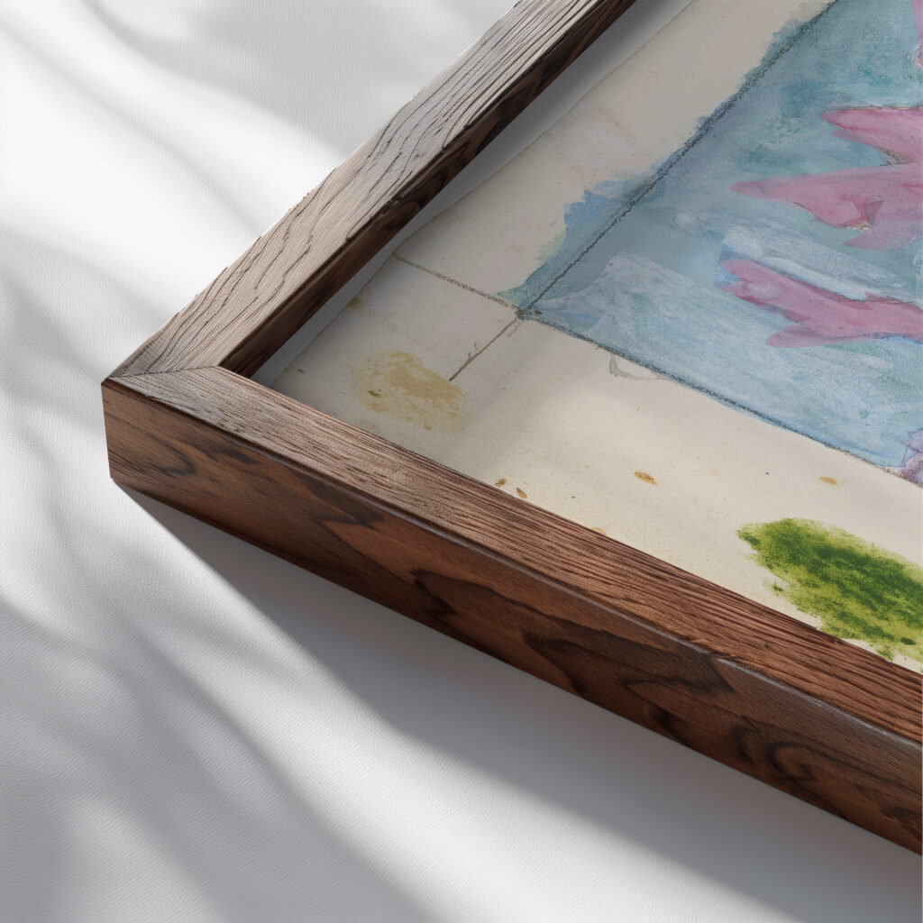 Study for Old Canal Red Green 1916 Oscar Bluemner close up dark wood mockup