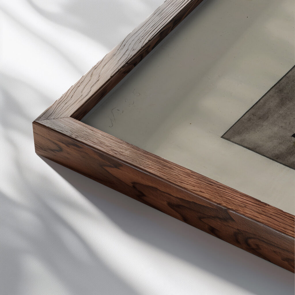 Study for Proun 4B 1920 El Lissitzky close up dark wood mockup