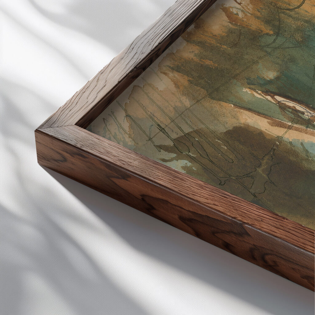 Study for Riders 1940 1949 Cyprian Majernik close up dark wood mockup