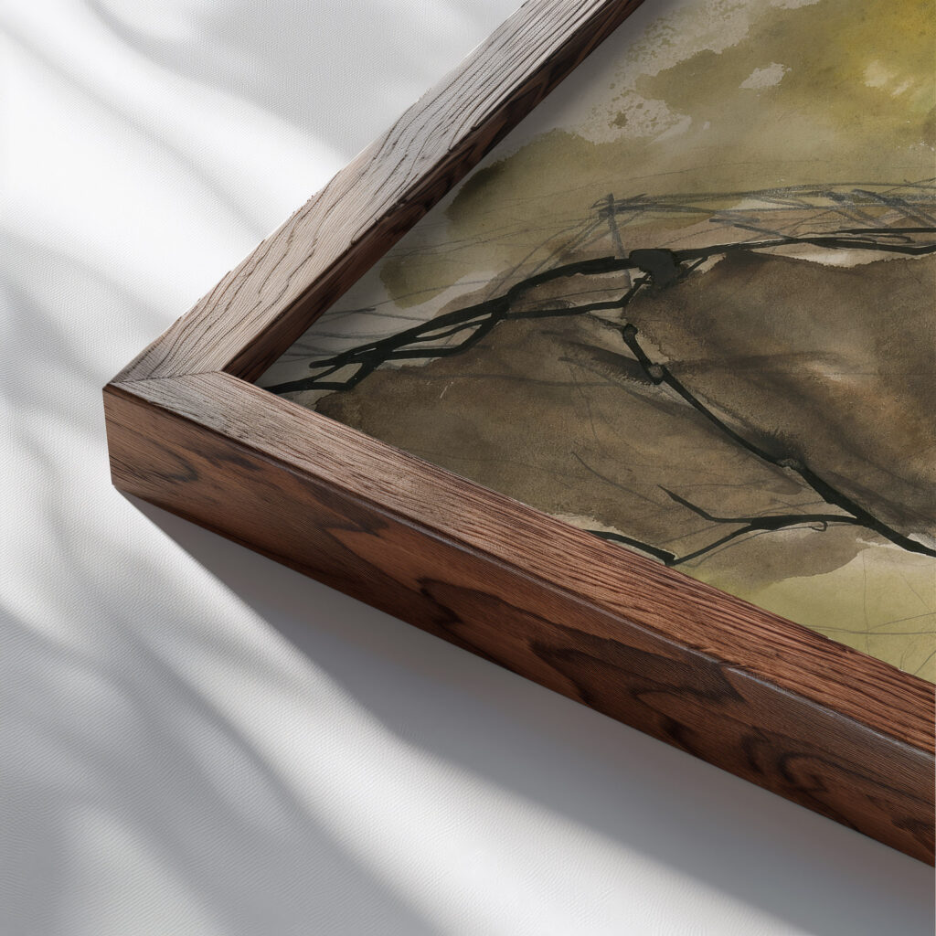 Study for a Slovak Fairytale III 1940–1944 Jan Novak close up dark wood mockup