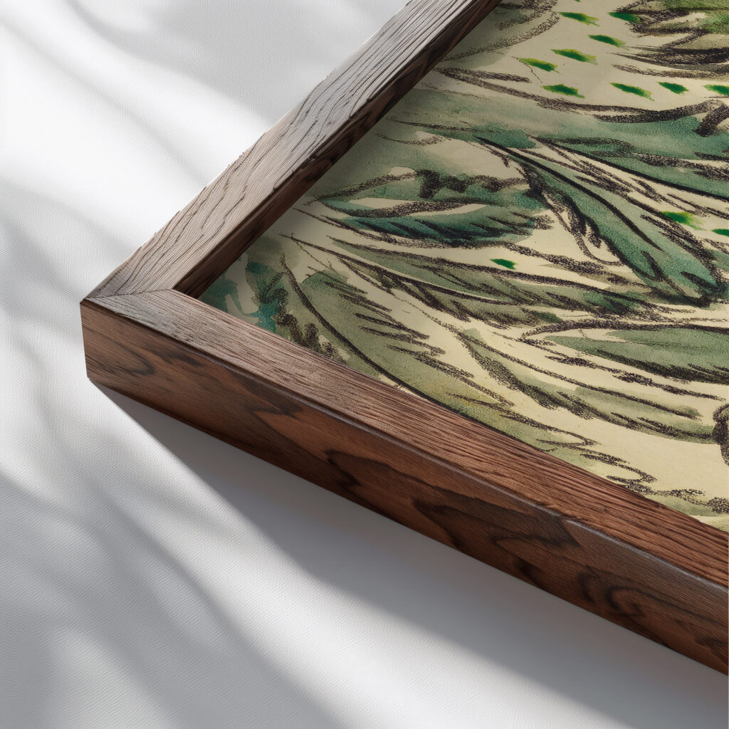 Study for ‘Dancing Tree Arthur Dove close up dark wood mockup