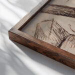 Study for ‘Fusion of a Head and a Window 1912 Umberto Boccioni close up dark wood mockup