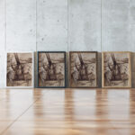 Study for ‘Fusion of a Head and a Window 1912 Umberto Boccioni framed posters mockup