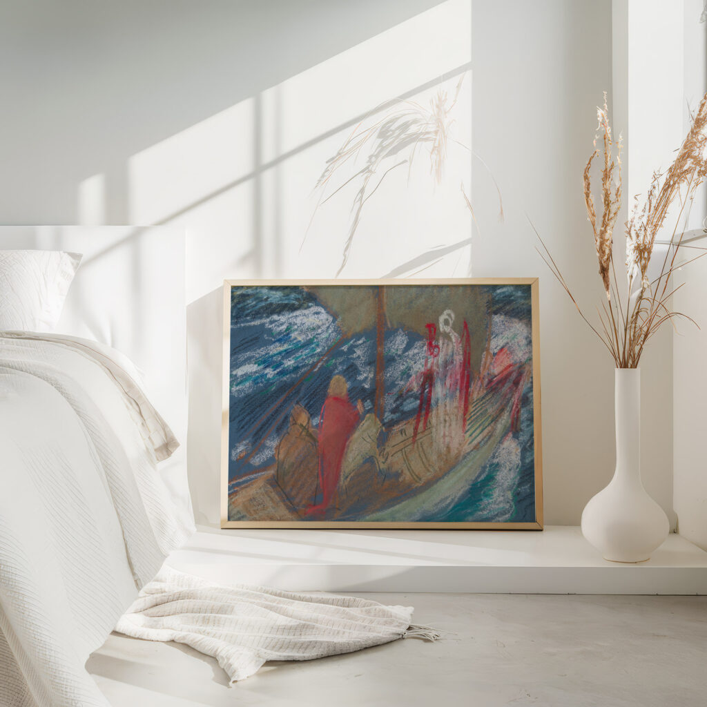Study for ‘Solomons Ship in The Quest of the Holy Grail mural series at Boston Public Library Edwin Austin Abbey 4 mockup