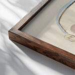 Study for ‘Sun and Moon Arthur Dove close up dark wood mockup