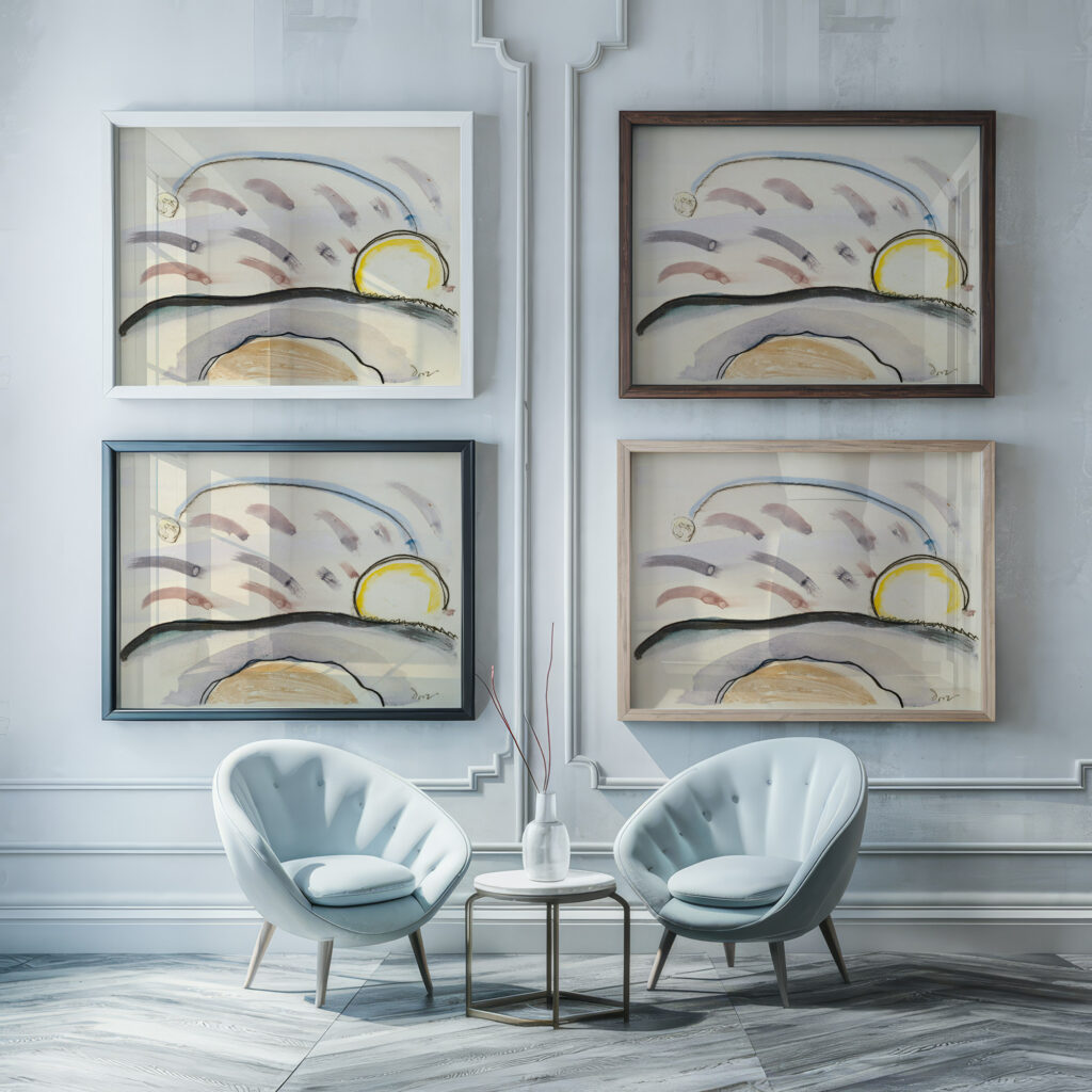 Study for ‘Sun and Moon Arthur Dove framed posters mockup