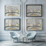 Study for ‘Sun and Moon Arthur Dove framed posters mockup
