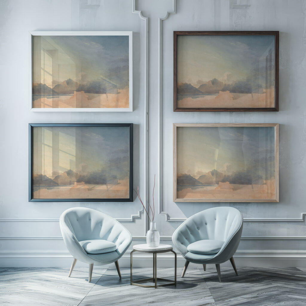 Study near Harlech Castle Cornelius Varley framed posters mockup