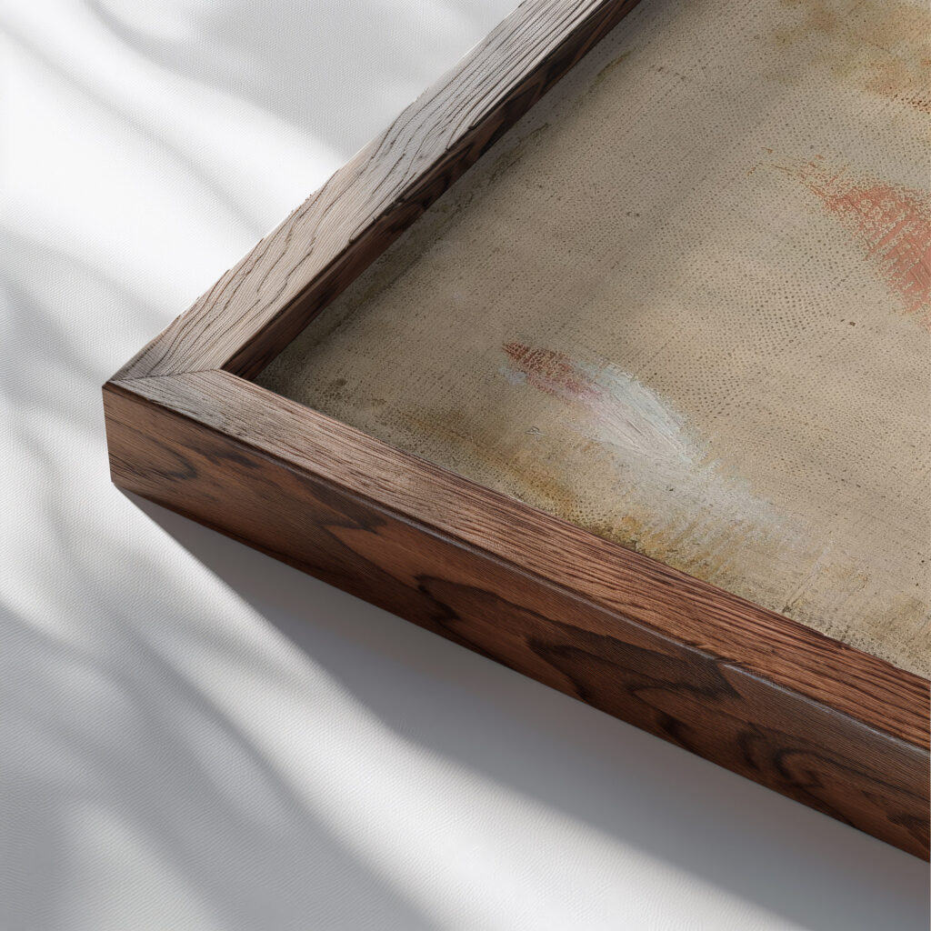 Study of a flower Jan Ciaglinski close up dark wood mockup