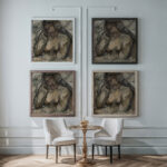 Study of a nude Female half nude 1912 Tadeusz Makowski framed posters mockup