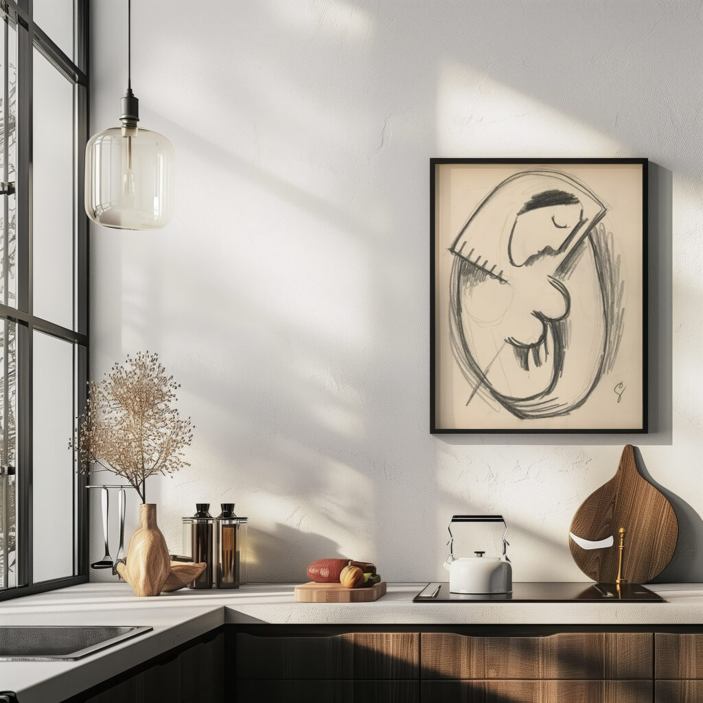 Study of a woman with a bowed head 1938 Mikulas Galanda 6 mockup