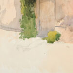 Study of exterior of a red brick house Edwin Austin Abbey 8 mockup