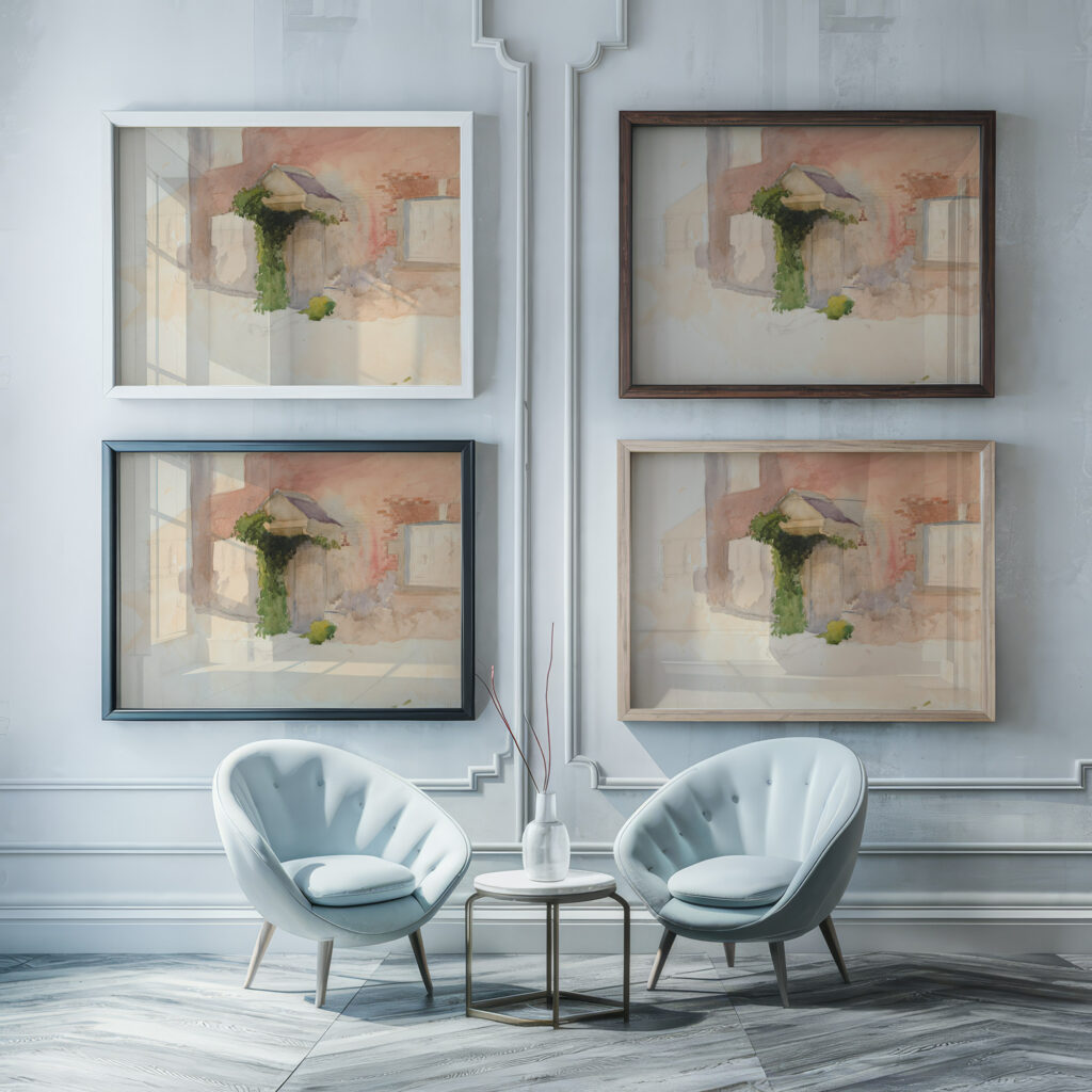 Study of exterior of a red brick house Edwin Austin Abbey framed posters mockup