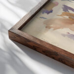 Study of mountain flowers 1880 Ladislav Mednyanszky close up dark wood mockup