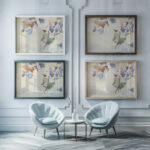 Study of mountain flowers 1880 Ladislav Mednyanszky framed posters mockup