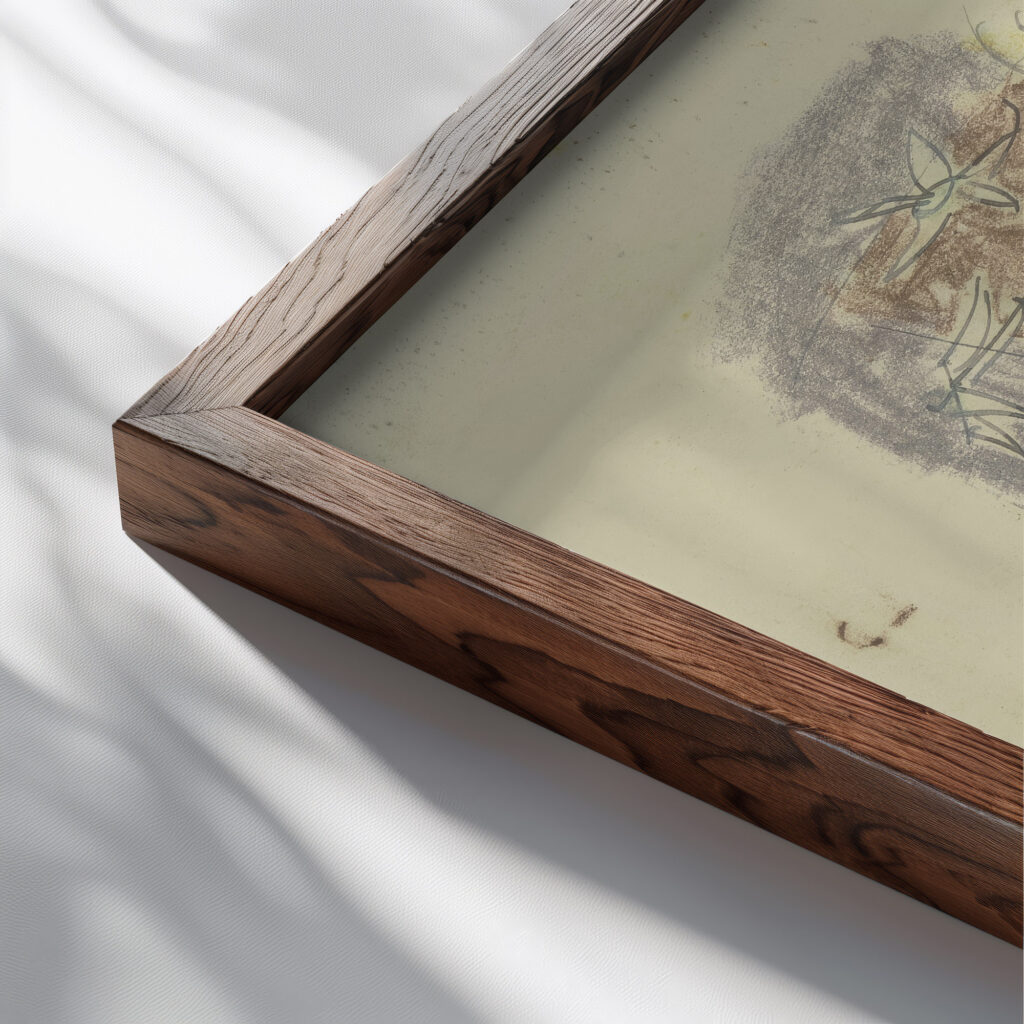 Study of plants 2 August Babberger close up dark wood mockup