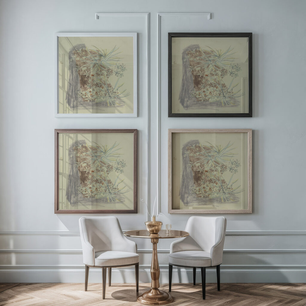 Study of plants 2 August Babberger framed posters mockup