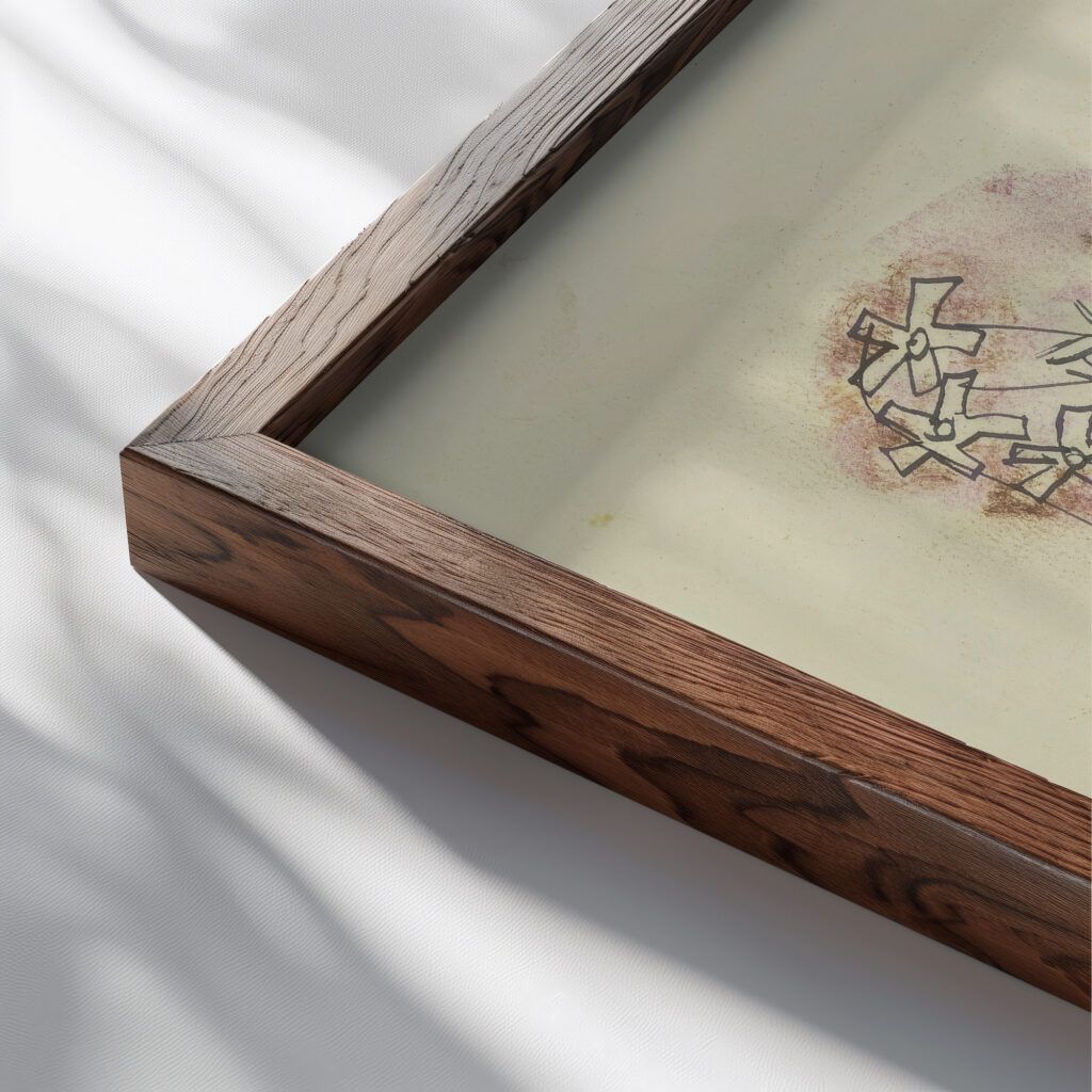 Study of plants 3 August Babberger close up dark wood mockup