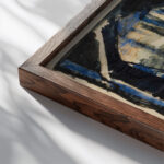 Study of the Brooklyn Bridge 1922 Joseph Stella close up dark wood mockup