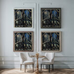 Study of the Brooklyn Bridge 1922 Joseph Stella framed posters mockup