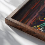 Study on ‘Panic 1907 Wassily Kandinsky close up dark wood mockup