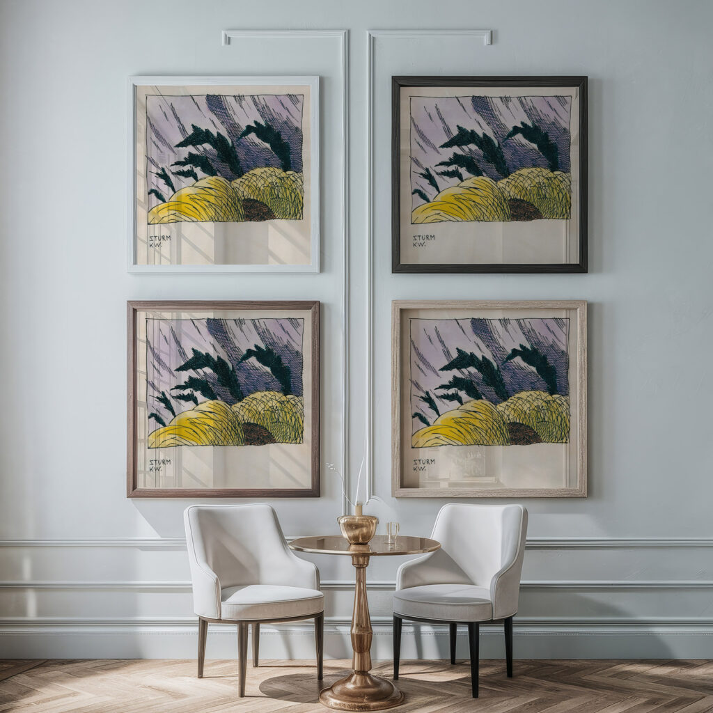 Sturm around 1921 Karl Wiener framed posters mockup